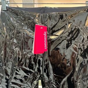 Commando Glossy Black Pants Size Large